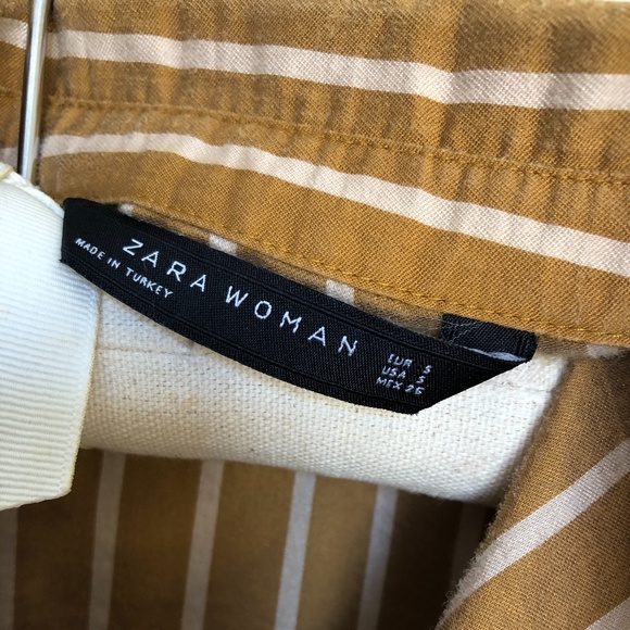 SALE ☘️ ZARA  tie-front peplum striped button down shirt - Picture 3 of 11